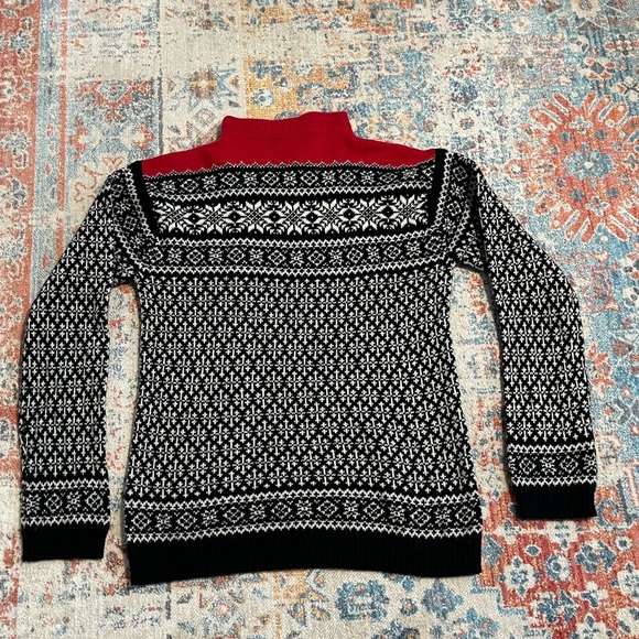 Jones New York vintage 100% lambs wool fair isle mockneck sweater - Picture 1 of 6